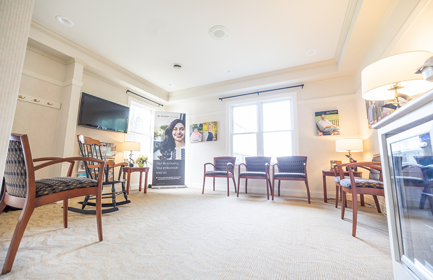 Wider shot of waiting room with multiple chairs